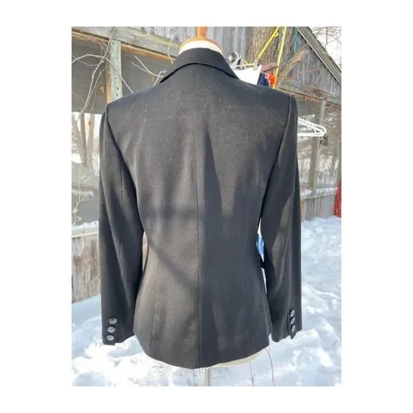 Banana Republic Black Wool Blazer Fitted Single Breast Notched Collar Sz M - Picture 4 of 7